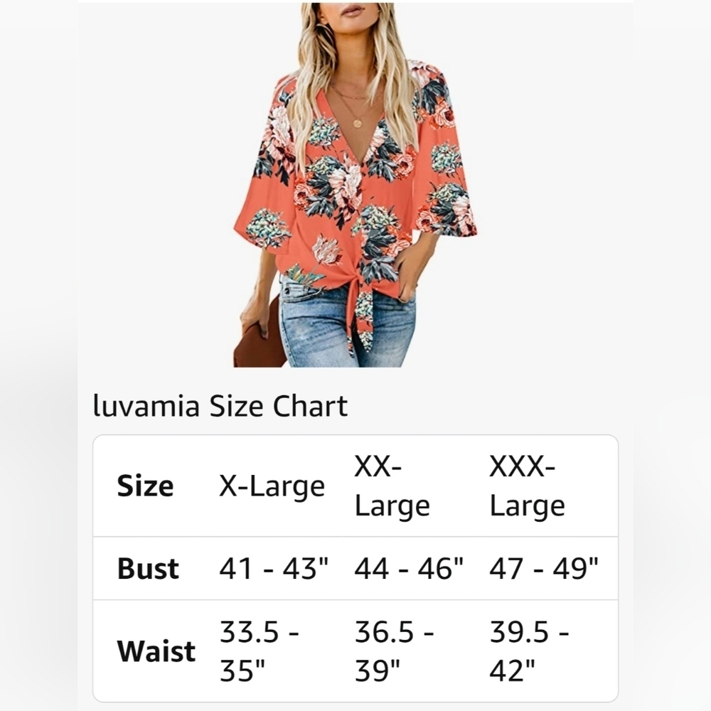Tie Knot, Button Down Floral Blouse #1036 - Picture 10 of 11